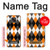 S3421 Black Orange White Argyle Plaid Hülle Schutzhülle Taschen für Motorola Moto G Power (2021)