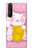 S3025 Pink Maneki Neko Lucky Cat Hülle Schutzhülle Taschen für Sony Xperia 1 III