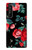 S3112 Rose Floral Pattern Black Hülle Schutzhülle Taschen für Sony Xperia 1 III