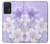 S2361 Purple White Flowers Hülle Schutzhülle Taschen für Samsung Galaxy A52, Galaxy A52 5G