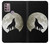 S1981 Wolf Howling at The Moon Hülle Schutzhülle Taschen für Motorola Moto G30, G20, G10