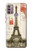 S2108 Eiffel Tower Paris Postcard Hülle Schutzhülle Taschen für Motorola Moto G30, G20, G10
