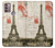S2108 Eiffel Tower Paris Postcard Hülle Schutzhülle Taschen für Motorola Moto G30, G20, G10