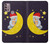 S2849 Cute Sleepy Owl Moon Night Hülle Schutzhülle Taschen für Motorola Moto G30, G20, G10