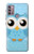S3029 Cute Blue Owl Hülle Schutzhülle Taschen für Motorola Moto G30, G20, G10