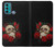S3753 Dark Gothic Goth Skull Roses Hülle Schutzhülle Taschen für Motorola Moto G60, G40 Fusion