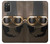 S2645 Vintage Brown Goggles Motorcycle Helmet Hülle Schutzhülle Taschen für Samsung Galaxy A03S