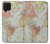 S3418 Vintage World Map Hülle Schutzhülle Taschen für Samsung Galaxy A22 4G