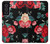 S3112 Rose Floral Pattern Black Hülle Schutzhülle Taschen für Samsung Galaxy S21 FE 5G