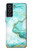 S3399 Green Marble Graphic Print Hülle Schutzhülle Taschen für Samsung Galaxy S21 FE 5G
