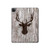 S2505 Reindeer Head Old Wood Texture Graphic Hülle Schutzhülle Taschen für iPad Pro 12.9 (2022, 2021, 2020, 2018), iPad Air 13 (2025, 2024)
