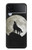 S1981 Wolf Howling at The Moon Hülle Schutzhülle Taschen für Samsung Galaxy Z Flip 3 5G