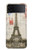 S2108 Eiffel Tower Paris Postcard Hülle Schutzhülle Taschen für Samsung Galaxy Z Flip 3 5G