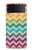 S2362 Rainbow Colorful Shavron Zig Zag Pattern Hülle Schutzhülle Taschen für Samsung Galaxy Z Flip 3 5G
