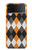 S3421 Black Orange White Argyle Plaid Hülle Schutzhülle Taschen für Samsung Galaxy Z Flip 3 5G