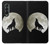 S1981 Wolf Howling at The Moon Hülle Schutzhülle Taschen für Samsung Galaxy Z Fold 3 5G