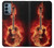 S0415 Fire Guitar Burn Hülle Schutzhülle Taschen für OnePlus Nord N200 5G