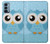 S3029 Cute Blue Owl Hülle Schutzhülle Taschen für OnePlus Nord N200 5G