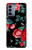S3112 Rose Floral Pattern Black Hülle Schutzhülle Taschen für OnePlus Nord N200 5G