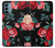 S3112 Rose Floral Pattern Black Hülle Schutzhülle Taschen für OnePlus Nord N200 5G