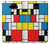 S3814 Piet Mondrian Line Art Composition Hülle Schutzhülle Taschen für LG V30, LG V30 Plus, LG V30S ThinQ, LG V35, LG V35 ThinQ