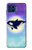 S3807 Killer Whale Orca Moon Pastel Fantasy Hülle Schutzhülle Taschen für Motorola One 5G