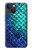 S3047 Green Mermaid Fish Scale Hülle Schutzhülle Taschen für iPhone 13 mini