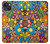 S3281 Colorful Hippie Flowers Pattern Hülle Schutzhülle Taschen für iPhone 13 mini