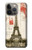 S2108 Eiffel Tower Paris Postcard Hülle Schutzhülle Taschen für iPhone 13 Pro Max