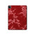 S3817 Red Floral Cherry blossom Pattern Hülle Schutzhülle Taschen für iPad Pro 12.9 (2022, 2021, 2020, 2018), iPad Air 13 (2025, 2024)