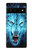 S0752 Blue Fire Grim Wolf Hülle Schutzhülle Taschen für Google Pixel 6