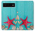 S3428 Aqua Wood Starfish Shell Hülle Schutzhülle Taschen für Google Pixel 6