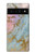 S3717 Rose Gold Blue Pastel Marble Graphic Printed Hülle Schutzhülle Taschen für Google Pixel 6 Pro