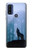 S0935 Wolf Howling in Forest Hülle Schutzhülle Taschen für Motorola G Pure