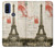 S2108 Eiffel Tower Paris Postcard Hülle Schutzhülle Taschen für Motorola G Pure