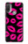S2933 Pink Lips Kisses on Black Hülle Schutzhülle Taschen für Motorola Moto E20,E30,E40