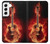S0415 Fire Guitar Burn Hülle Schutzhülle Taschen für Samsung Galaxy S22