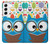 S2521 Cute Nerd Owl Cartoon Hülle Schutzhülle Taschen für Samsung Galaxy S22