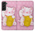 S3025 Pink Maneki Neko Lucky Cat Hülle Schutzhülle Taschen für Samsung Galaxy S22 Plus