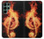 S0493 Music Note Burn Hülle Schutzhülle Taschen für Samsung Galaxy S22 Ultra