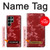 S3817 Red Floral Cherry blossom Pattern Hülle Schutzhülle Taschen für Samsung Galaxy S22 Ultra