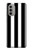 S2297 Black and White Vertical Stripes Hülle Schutzhülle Taschen für Motorola Moto G51 5G