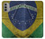 S3297 Brazil Flag Vintage Football Graphic Hülle Schutzhülle Taschen für Motorola Moto G51 5G