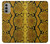 S3365 Yellow Python Skin Graphic Print Hülle Schutzhülle Taschen für Motorola Moto G51 5G