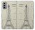S3474 Eiffel Architectural Drawing Hülle Schutzhülle Taschen für Motorola Moto G51 5G