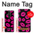 S2933 Pink Lips Kisses on Black Hülle Schutzhülle Taschen für Sony Xperia Pro-I