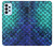 S3047 Green Mermaid Fish Scale Hülle Schutzhülle Taschen für Samsung Galaxy A23