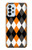S3421 Black Orange White Argyle Plaid Hülle Schutzhülle Taschen für Samsung Galaxy A23