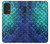 S3047 Green Mermaid Fish Scale Hülle Schutzhülle Taschen für Samsung Galaxy A53 5G