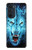 S0752 Blue Fire Grim Wolf Hülle Schutzhülle Taschen für Motorola Edge 30 Pro